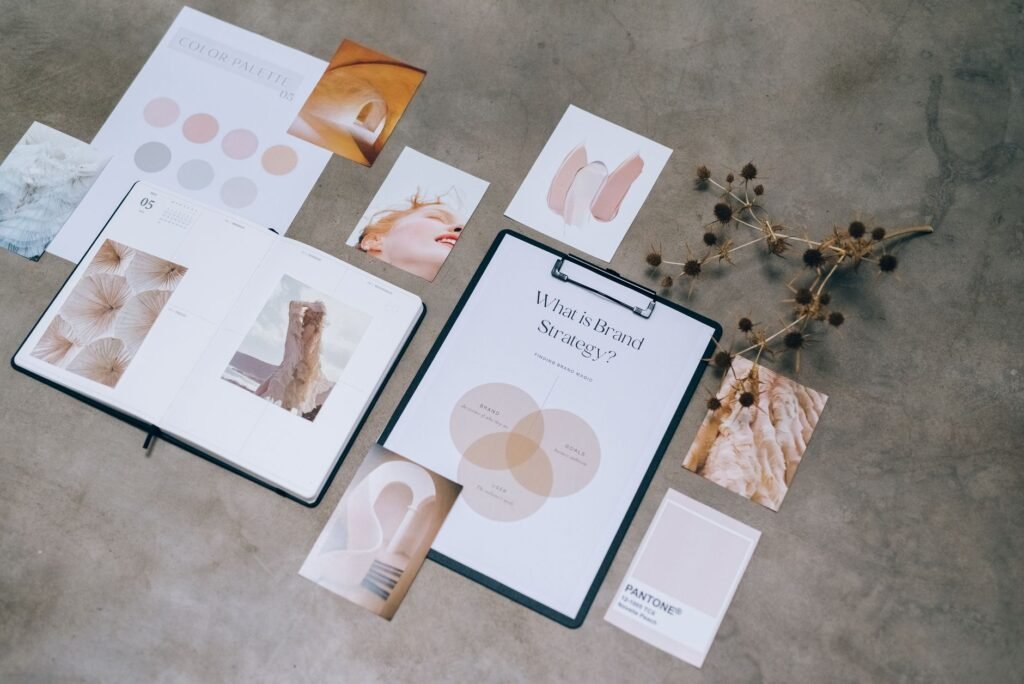 Designer building a branding Edmonton colour palette and brand guide