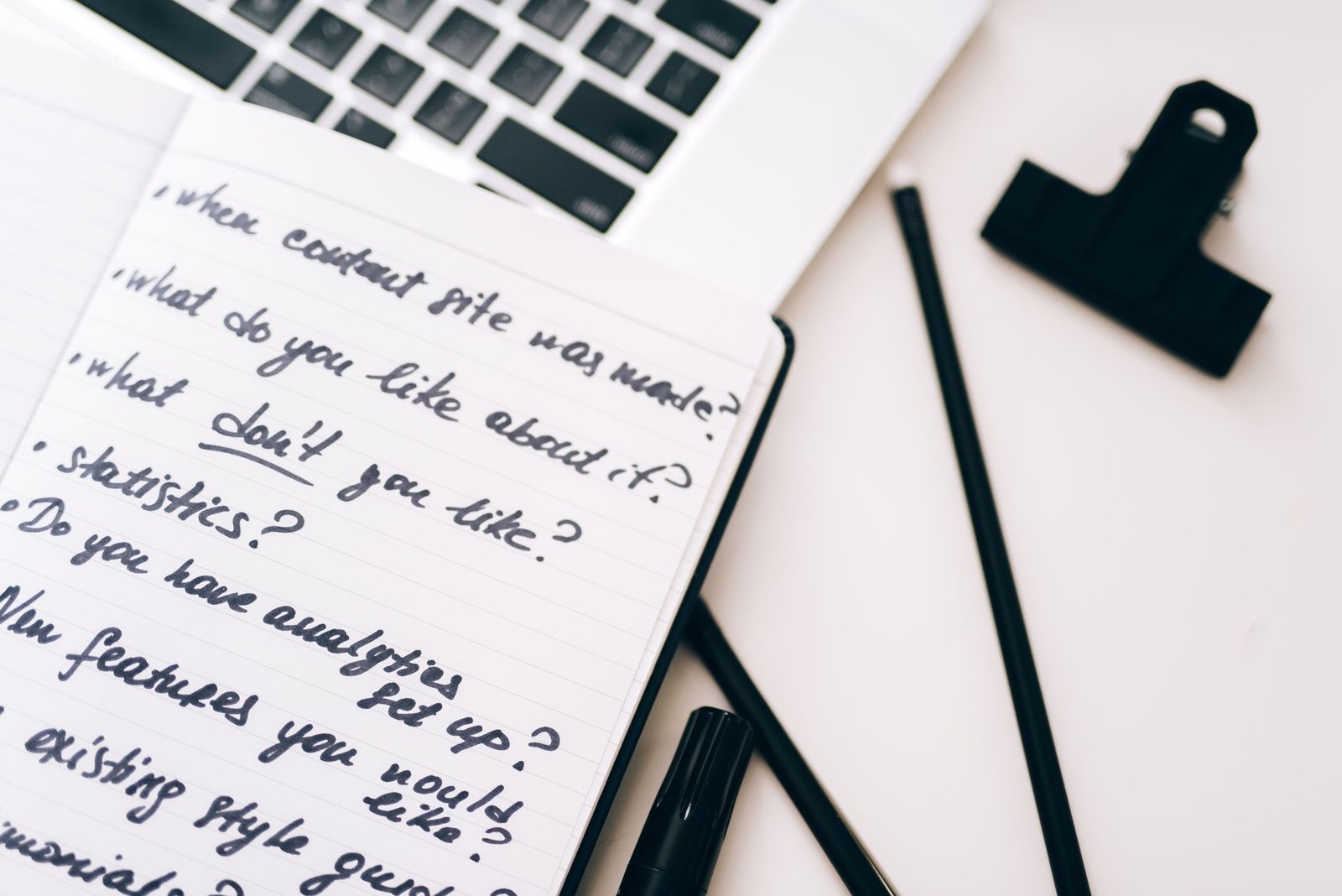 Marketer drafting website copywriting for a small business landing page